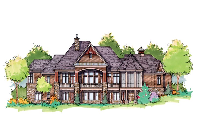 Architectural House Design - Exterior - Rear Elevation 4 for European House Plan #929-896 - 5 bed, 5.5 bath