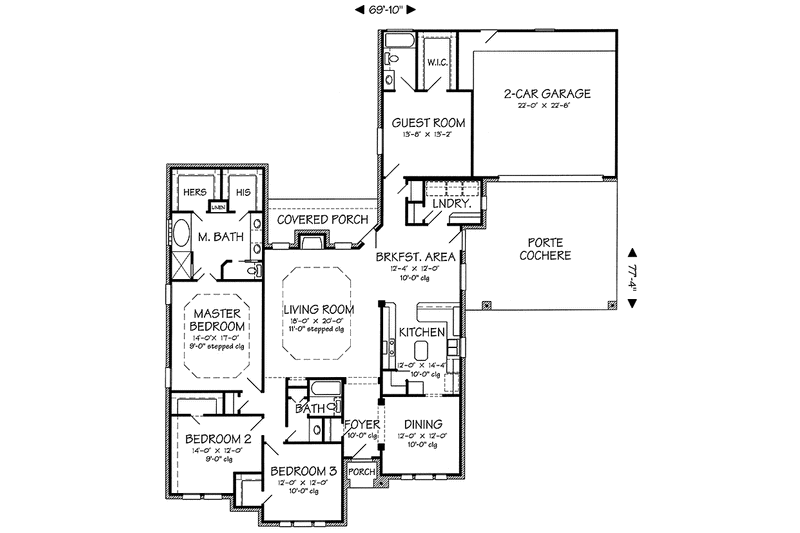 Architectural House Design - Floor Plan - Main Floor for Country House Plan #968-13 - 4 bed, 3 bath