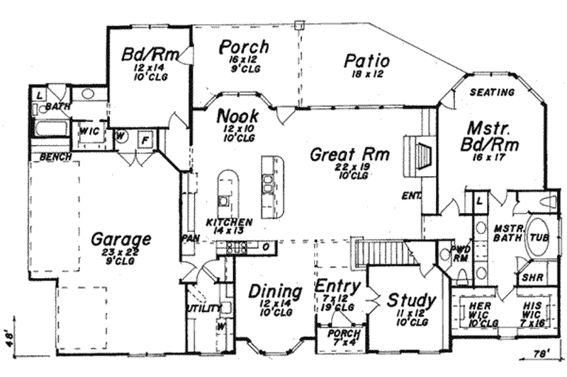 Home Plan - Floor Plan - Main Floor for European House Plan #52-186 - 4 bed, 4.5 bath