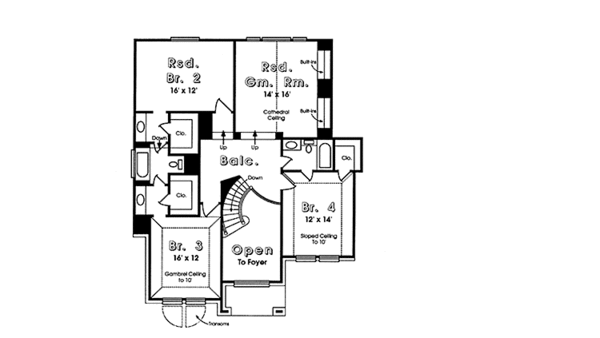 House Plan Design - Country Floor Plan - Upper Floor Plan #974-26