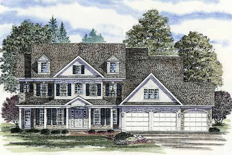 House Plan Design - Colonial Exterior - Front Elevation Plan #316-201