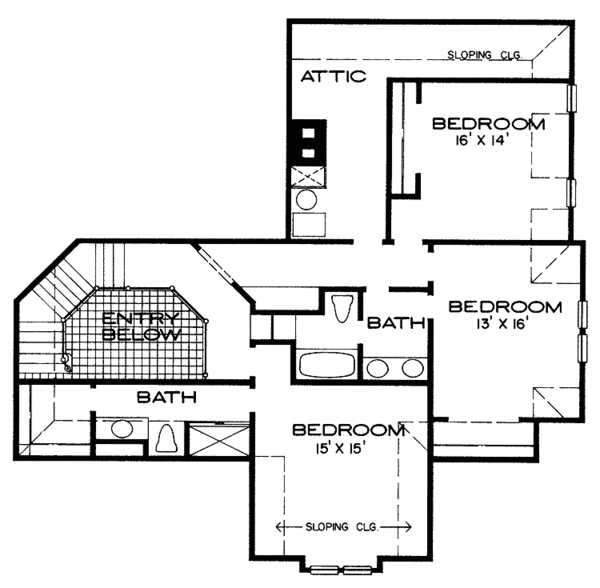 Architectural House Design - Victorian Floor Plan - Upper Floor Plan #310-1067