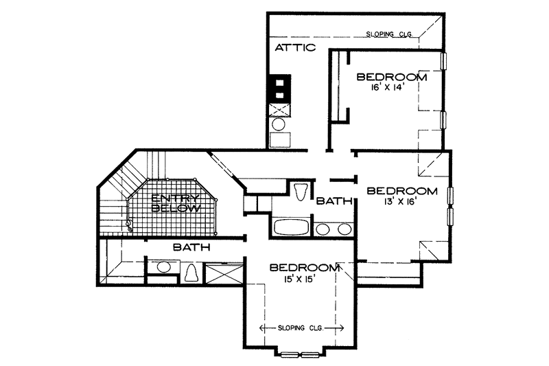 Architectural House Design - Floor Plan - Upper Floor for Victorian House Plan #310-1067 - 4 bed, 3.5 bath