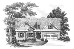 Exterior - Front Elevation 3 for Ranch House Plan #927-694 - 3 bed, 2 bath