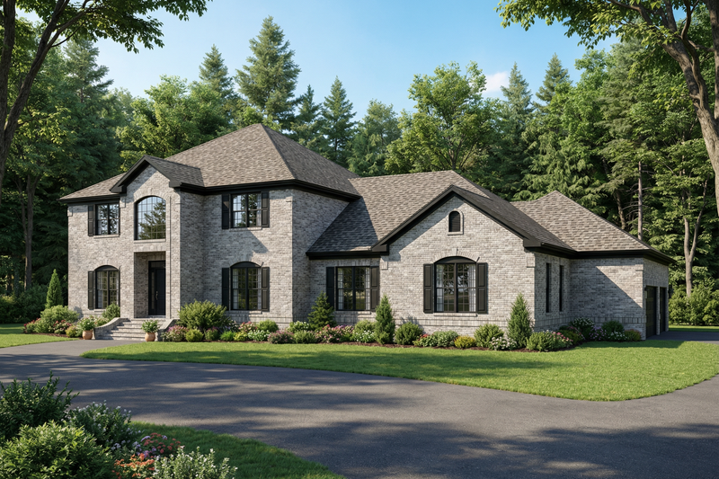 European Style House Plan - 4 Beds 4.5 Baths 4468 Sq/Ft Plan #17-2184 Exterior