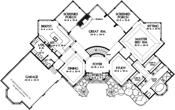 European Floor Plan - Main Floor Plan #929-944