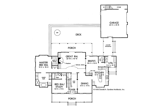 Floor Plan - Main Floor for Country House Plan #929-164 - 4 bed, 3.5 bath