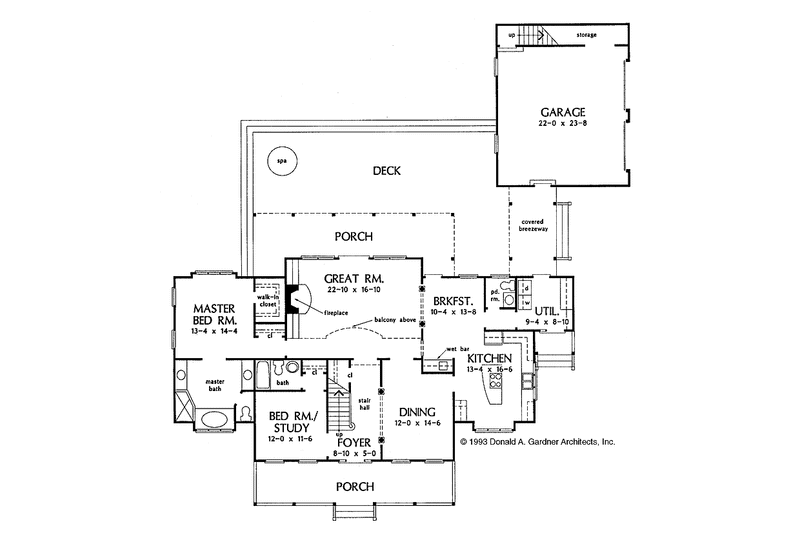 Architectural House Design - Floor Plan - Main Floor for Country House Plan #929-164 - 4 bed, 3.5 bath