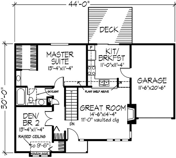 Architectural House Design - Prairie Floor Plan - Main Floor Plan #320-1117