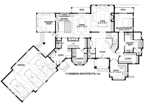 Architectural House Design - Country Floor Plan - Main Floor Plan #928-269
