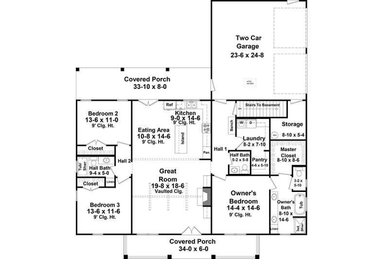 House Plan Design - Floor Plan - Lower Floor for Farmhouse House Plan #21-485 - 3 bed, 2.5 bath