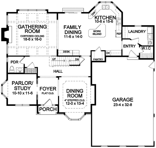 Home Plan - Classical Floor Plan - Main Floor Plan #328-408