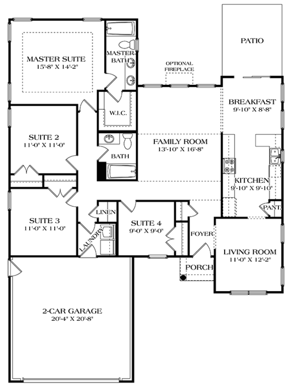 Home Plan - Colonial Floor Plan - Main Floor Plan #453-627
