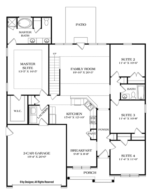 Dream House Plan - Ranch Floor Plan - Main Floor Plan #453-631
