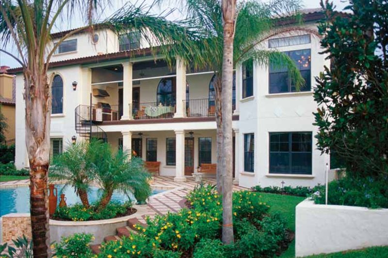 House Blueprint - Exterior - Rear Elevation for Mediterranean House Plan #417-527 - 5 bed, 6.5 bath