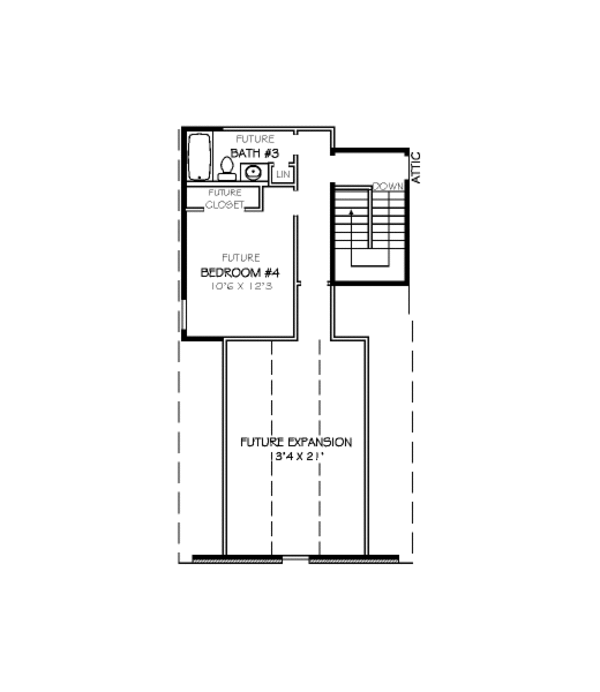 Traditional Floor Plan - Upper Floor Plan #424-367