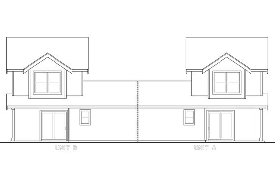 Exterior - Rear Elevation for Cottage House Plan #124-1294 - 4 bed, 2.5 bath