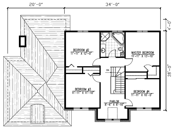 European Floor Plan - Upper Floor Plan #138-244
