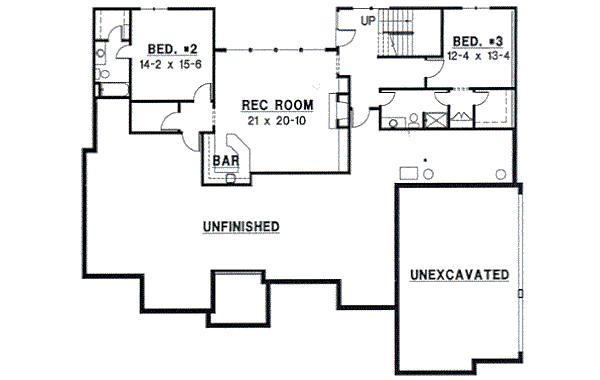 European Floor Plan - Lower Floor Plan #67-341