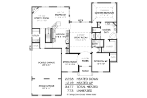 Floor Plan - Main Floor for Traditional House Plan #424-374 - 4 bed, 3 bath