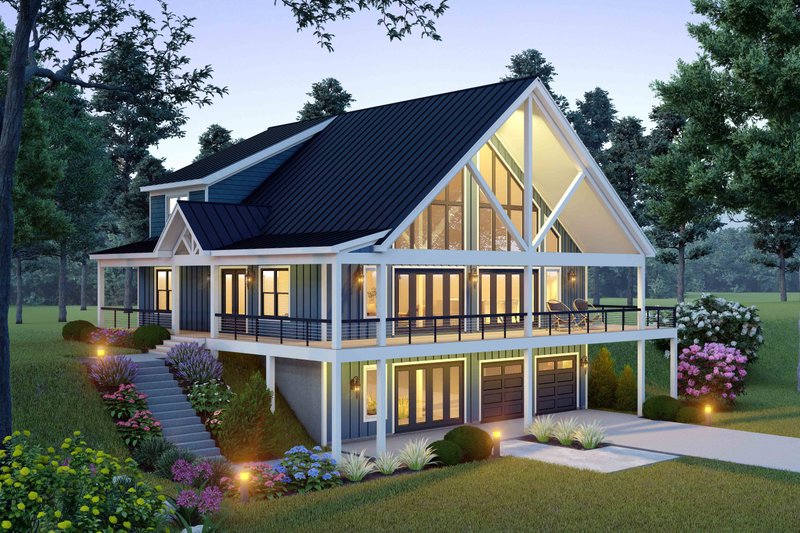 Architectural House Design - Exterior - Front Elevation 2 for Country House Plan #932-1376 - 3 bed, 3.5 bath