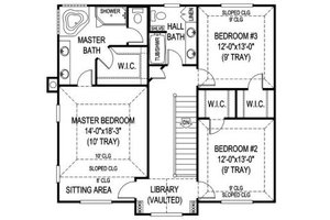 Floor Plan - Upper Floor for Farmhouse House Plan #11-218 - 4 bed, 3.5 bath