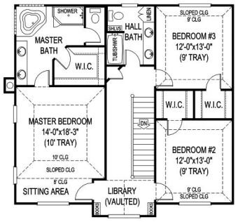 Floor Plan - Upper Floor for Farmhouse House Plan #11-218 - 4 bed, 3.5 bath