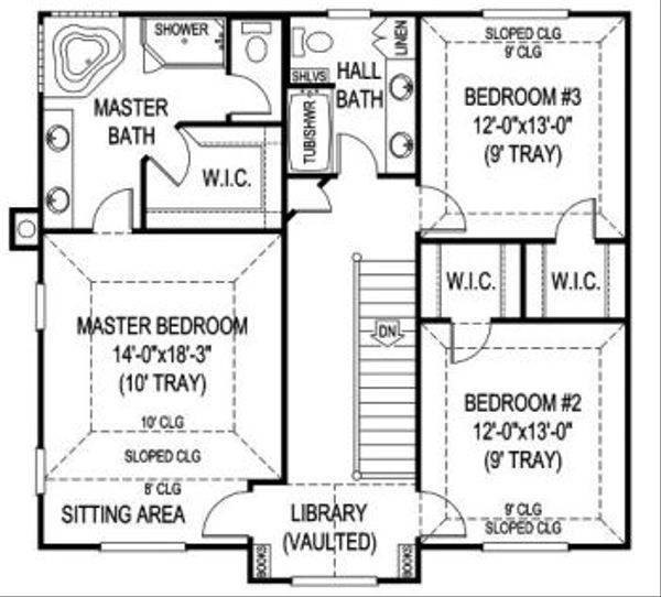 Farmhouse Floor Plan - Upper Floor Plan #11-218