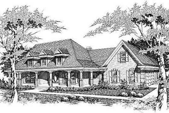 Exterior - Front Elevation 3 for Farmhouse House Plan #329-263 - 4 bed, 3.5 bath
