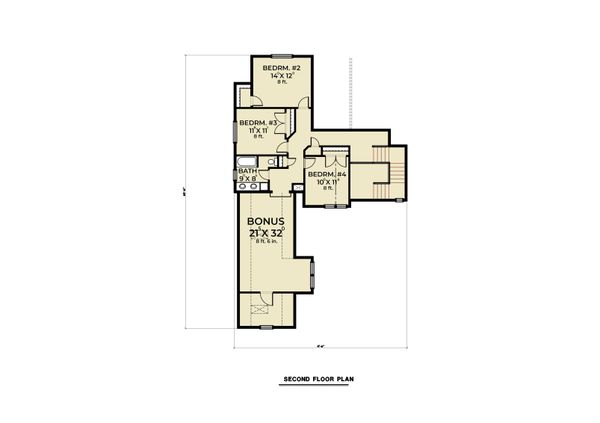 Farmhouse Floor Plan - Upper Floor Plan #1070-104