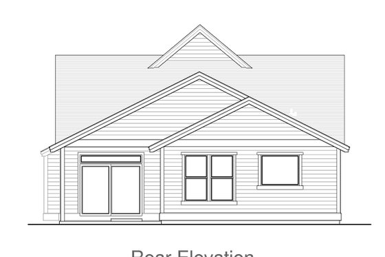 Exterior - Rear Elevation for Craftsman House Plan #53-602 - 3 bed, 2 bath
