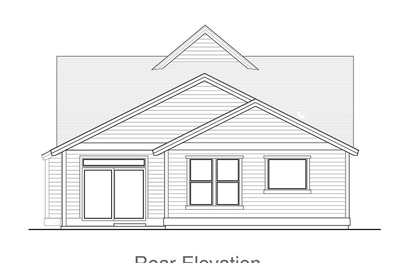 Architectural House Design - Exterior - Rear Elevation for Craftsman House Plan #53-602 - 3 bed, 2 bath