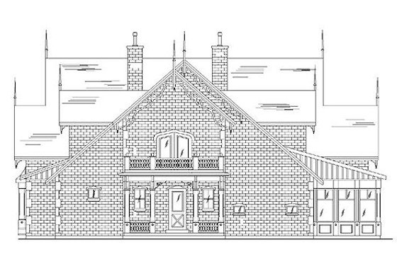 Exterior - Rear Elevation for Victorian House Plan #5-441 - 5 bed, 5.5 bath