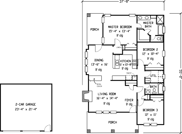 Country Floor Plan - Main Floor Plan #410-134