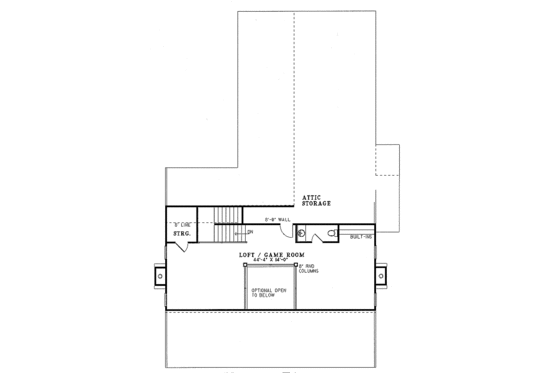 Floor Plan - Upper Floor for Traditional House Plan #17-223 - 1 bed, 3 bath