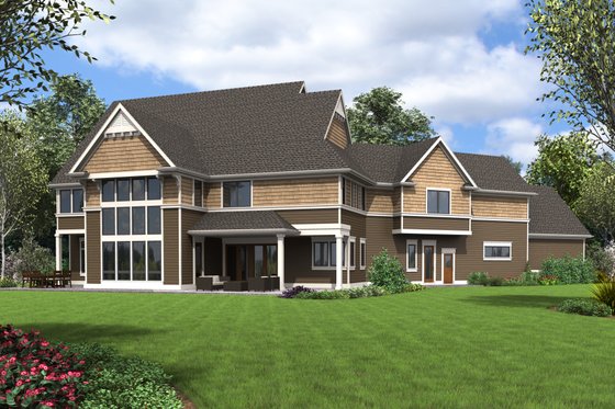 Exterior - Rear Elevation for Craftsman House Plan #48-702 - 5 bed, 5.5 bath
