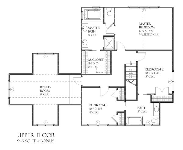 Country Floor Plan - Upper Floor Plan #901-83