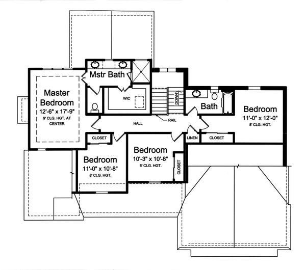 House Plan Design - Traditional Floor Plan - Upper Floor Plan #46-875
