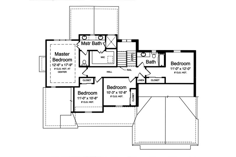 Home Plan - Floor Plan - Upper Floor for Traditional House Plan #46-875 - 4 bed, 2.5 bath