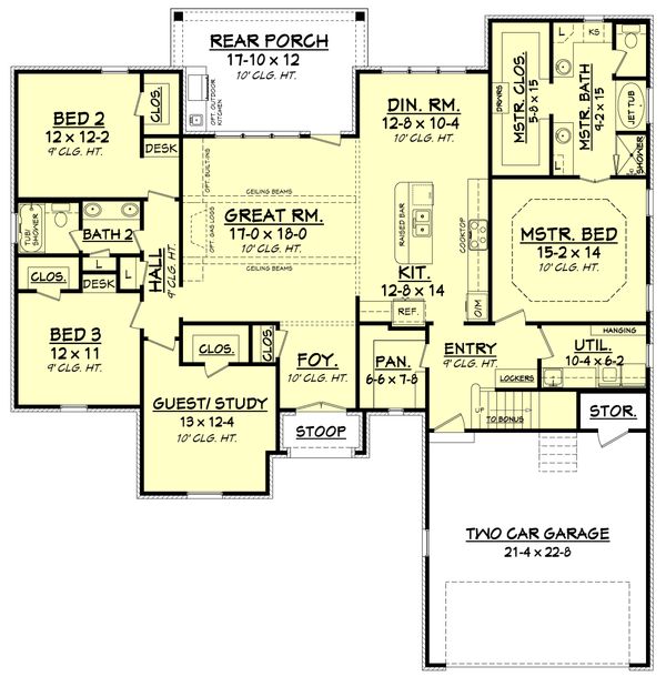 Dream House Plan - European Floor Plan - Main Floor Plan #430-121