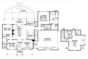 Floor Plan - Main Floor for Farmhouse House Plan #929-1145 - 3 bed, 2 bath