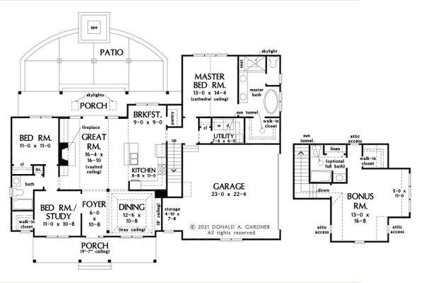 Farmhouse Floor Plan - Main Floor Plan #929-1145