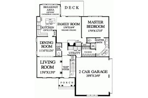 Floor Plan - Main Floor for European House Plan #137-153 - 4 bed, 2 bath