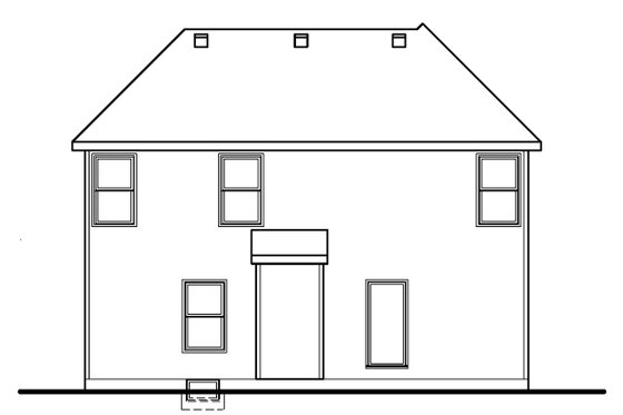Exterior - Rear Elevation 2 for Country House Plan #20-2258 - 3 bed, 2.5 bath