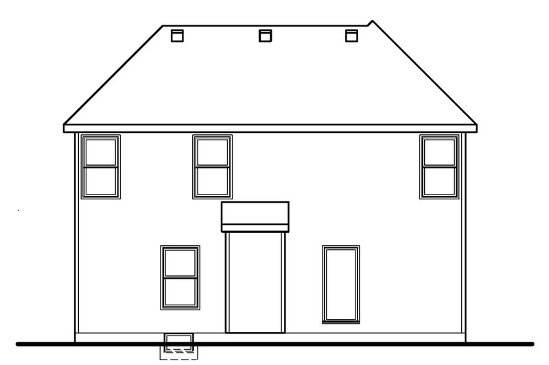 Architectural House Design - Exterior - Rear Elevation 2 for Country House Plan #20-2258 - 3 bed, 2.5 bath