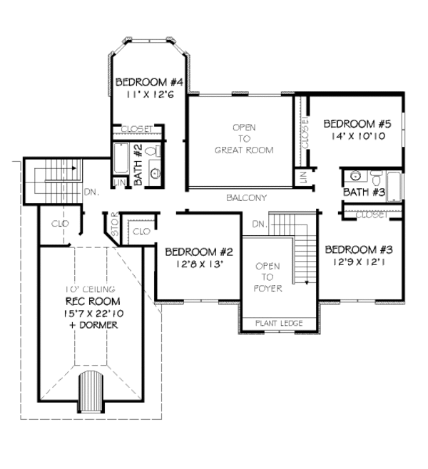 European Floor Plan - Upper Floor Plan #424-326