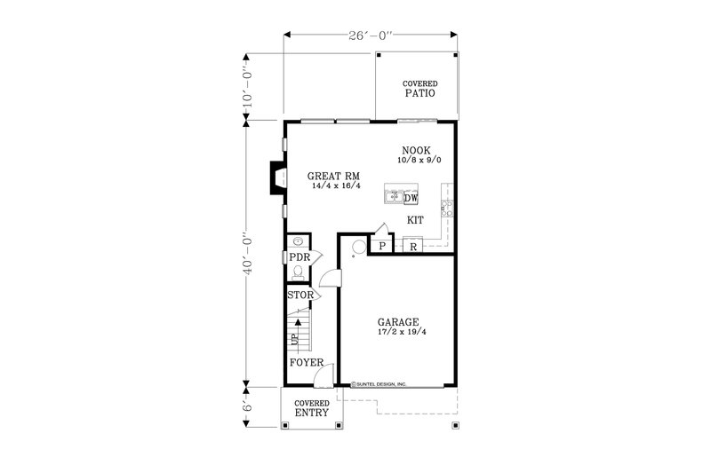 Architectural House Design - Floor Plan - Main Floor for Craftsman House Plan #53-705 - 4 bed, 2.5 bath