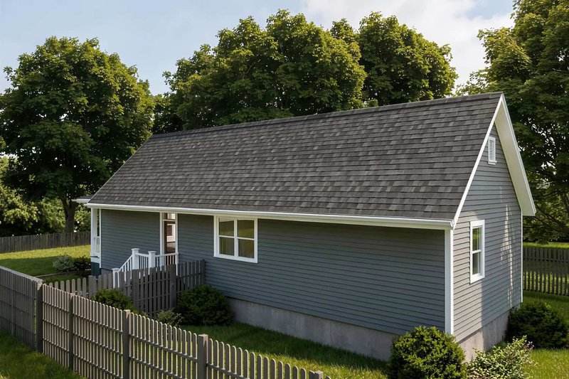 House Blueprint - Exterior - Rear Elevation 1 for Cottage House Plan #79-104 - 2 bed, 1 bath