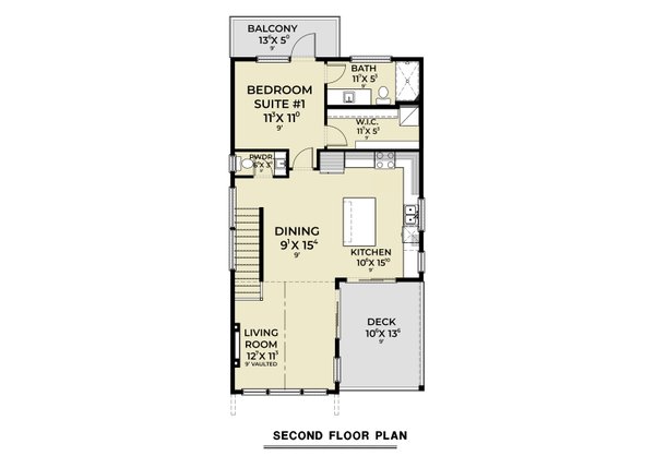 Architectural House Design - Contemporary Floor Plan - Upper Floor Plan #1070-225