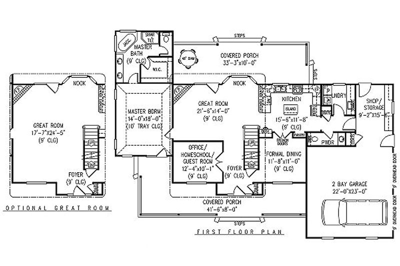 Home Plan - Floor Plan - Main Floor for Country House Plan #11-222 - 4 bed, 2.5 bath